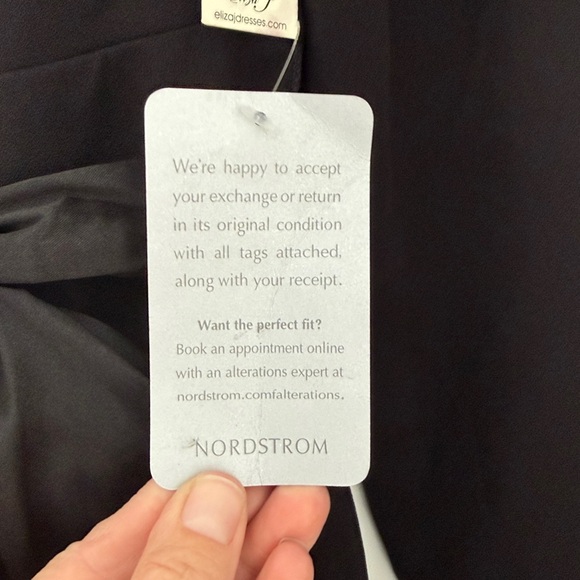 Nordstrom Eliza J Long Sleeve Tuxedo Maxi Gown Black Tie size 14 NWT - Picture 12 of 14